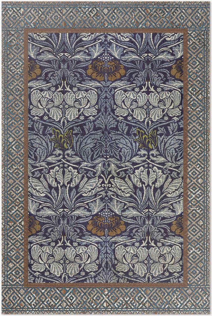 Dekorative Pflanzenmotive Vintage-Muster – Vinylteppich – 150x225 cm – Indoor Teppich – Flur – Pflegeleicht – Modern