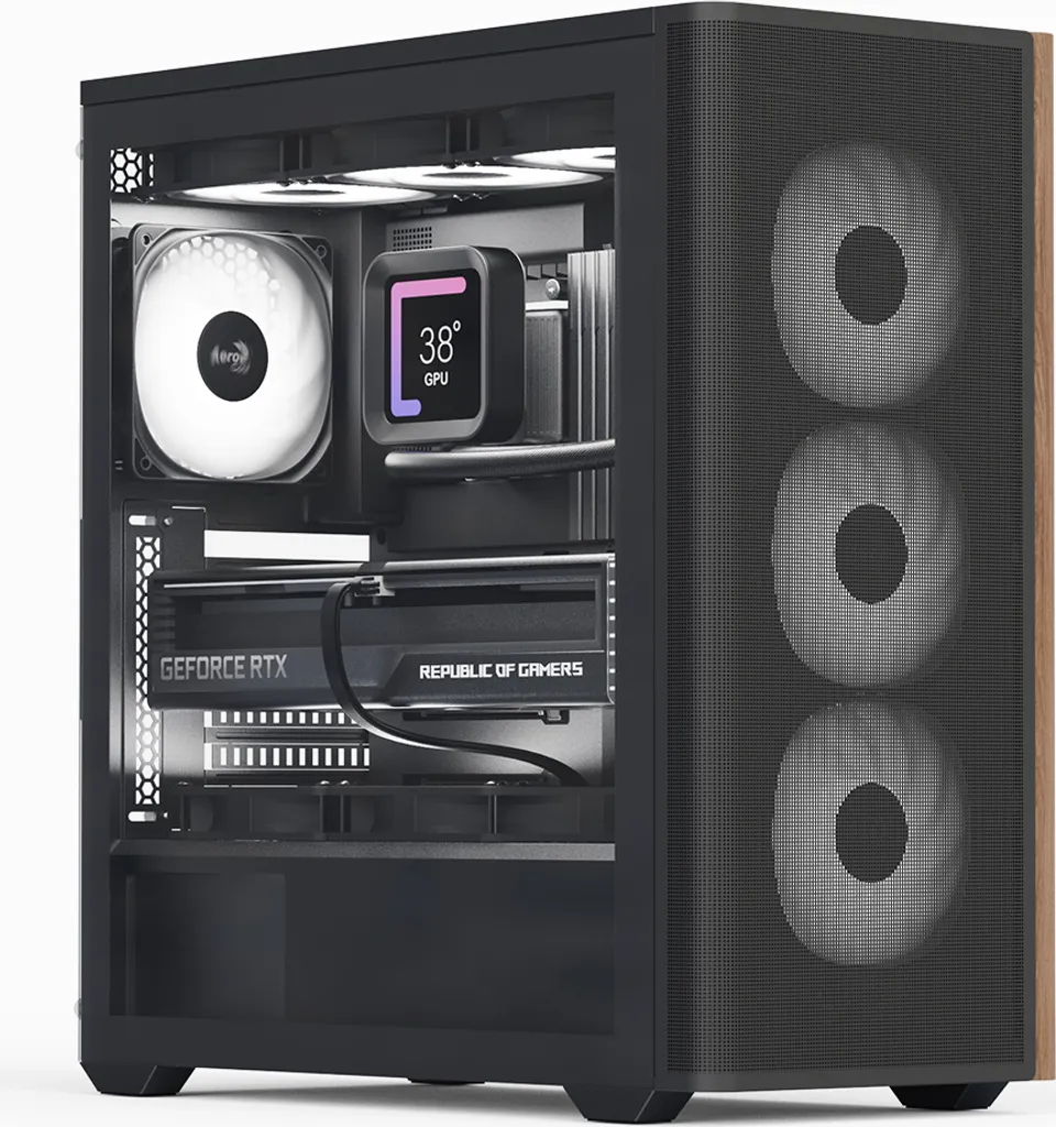 Aerocool ACCM-MA01043.21 AeroCool Geh Midi D501A-G-WT-V2 (W/Wood/ATX)