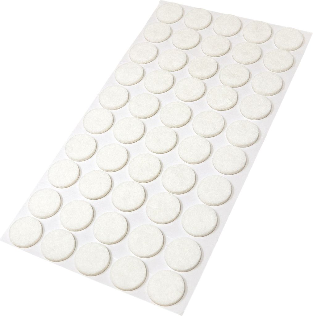 Adsamm | 50 x selbstklebende Filzgleiter / Weiß / Ø 20 mm / rund / Möbelgleiter aus Filz mit 3.5 mm Stärke