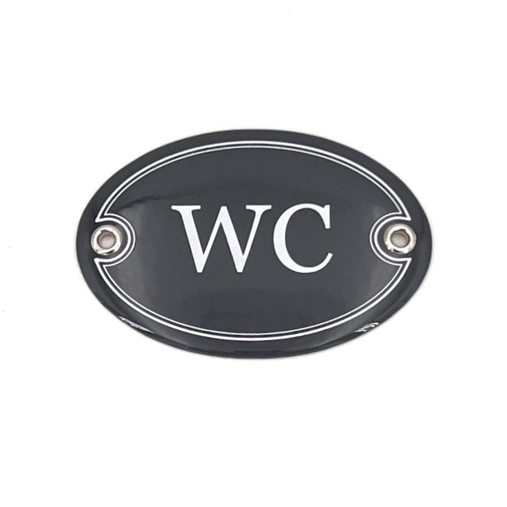 Emaille Türschild WC oval 7x10 cm Schild Emailschild Produktbild 