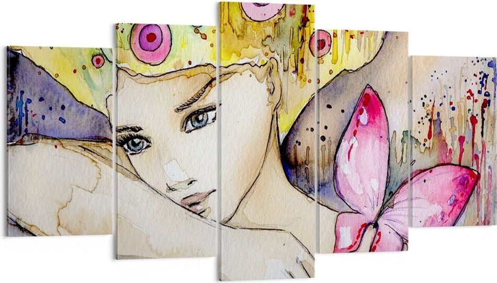 Bild auf Leinwand - Leinwandbild - Frau modern - 160x85cm - Wand Bild - Wanddeko - Wandbilder - Leinwanddruck - Bilder - Kunstdruck - Wanddekoratio...