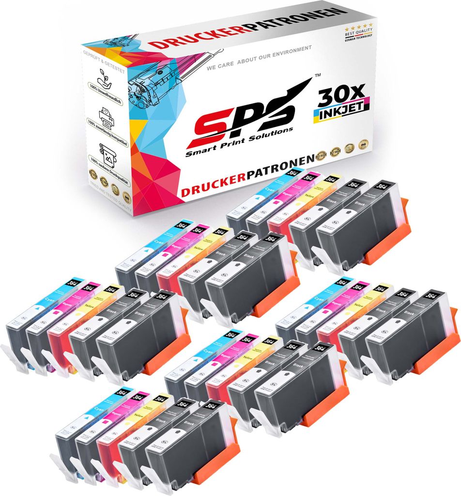 30x Tinten HP 364XL Multipack kompatibel für HP Photosmart C310C Drucker