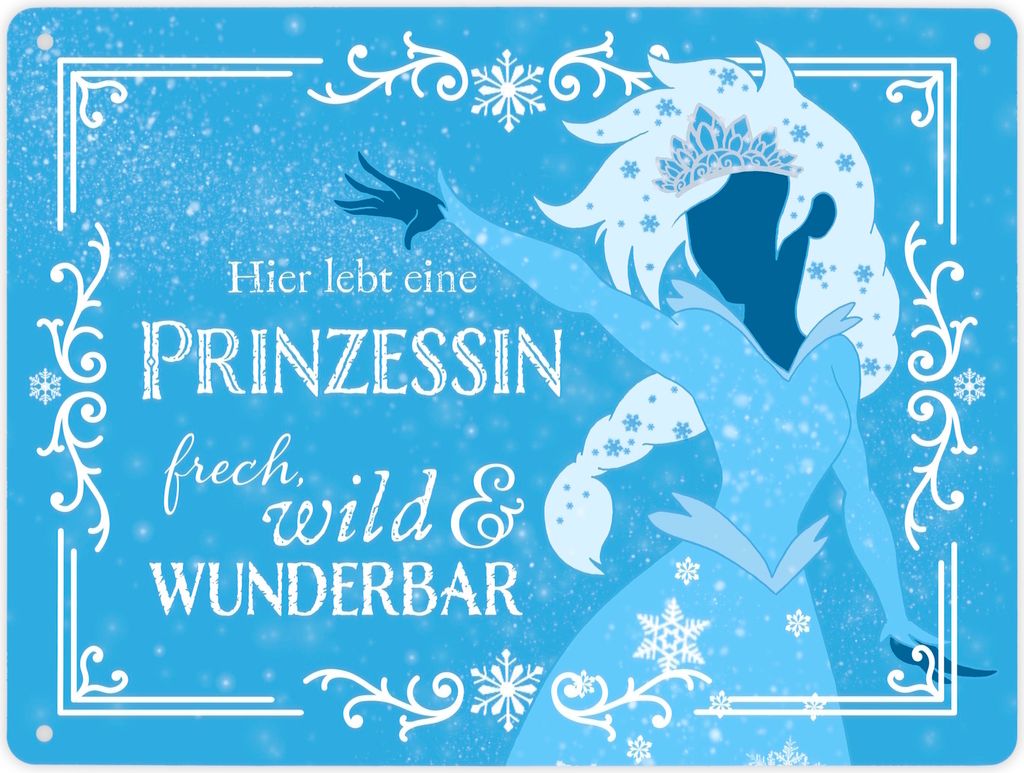 Hier lebt eine Prinzessin Metallschild XL in 21x28 cm mit Eisprinzessin