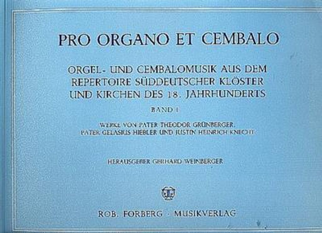 Pro organo et cembalo Band 1