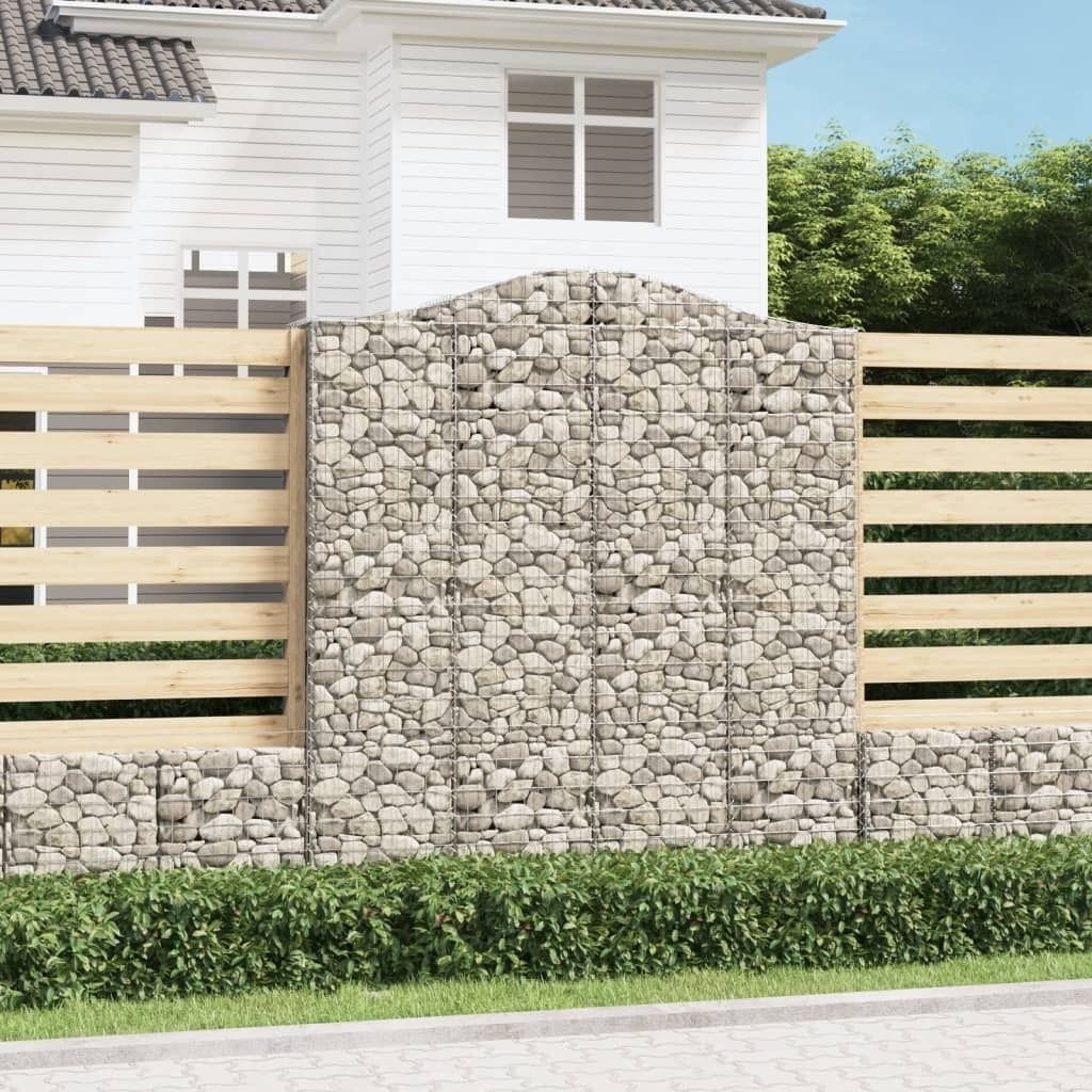 (Robust Möbel)Gabionenkörbe - Moderne und langlebige - Gabionen mit Hochbogen - 2 Stk. 200x30x220/240cm Verzinktes Eisen Promotion685284 - Beete