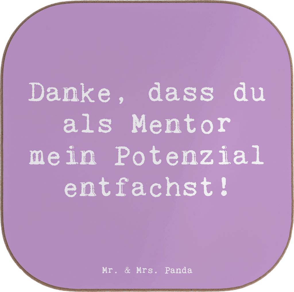 Mr. & Mrs. Panda Tischuntersetzer Spruch Mentor Potenzial - Lavendeltraum - Geschenk, Holzuntersetzer, Dankbarkeit, Tischschoner, besondere Momente...