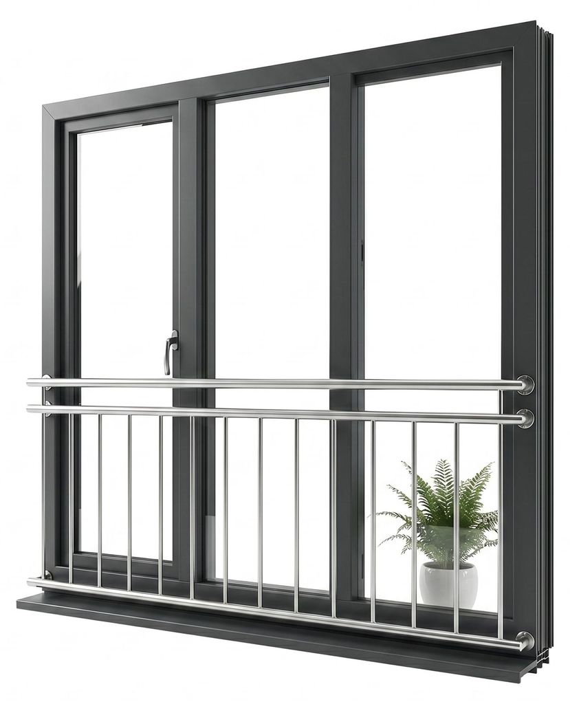 Mucola Balkongeländer SilberFranzösischer Balkon Produktbild 