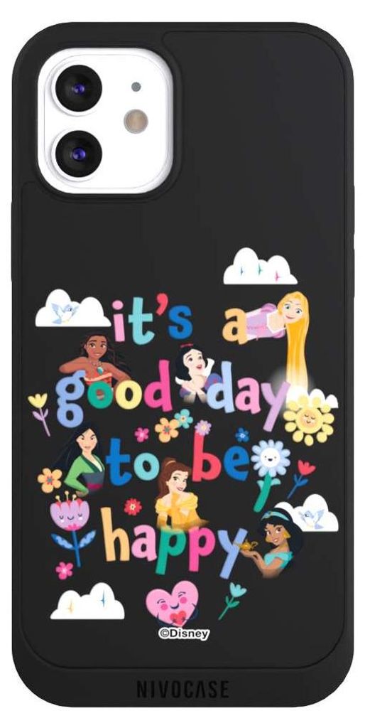 NIVOCASE Handyhülle für Apple iPhone 12 Hülle NIVOpure Case Schwarz Disney Princess Offizielles Lizenzprodukt Prinzessin