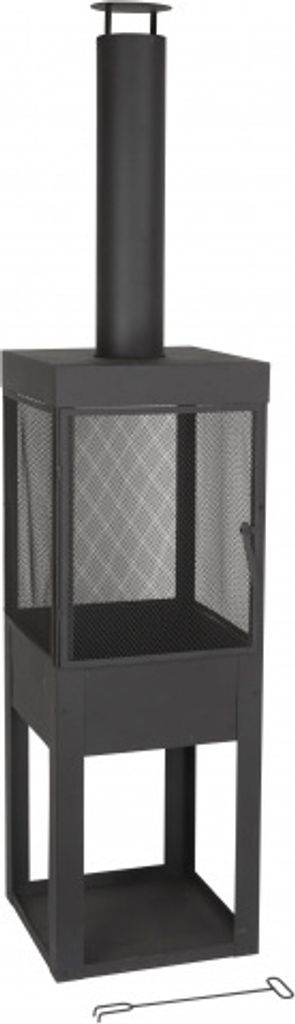 cheminée de terrasse avec conduit 47x44x194 cm noir Image du produit 