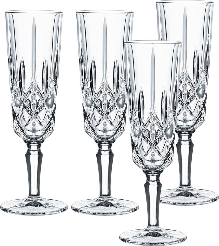 Nachtmann Vorteilset 2 x 4 Stück Noblesse Champagnerglas Set/4 104248 und Geschenk + Spende