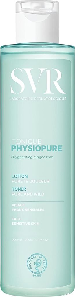 A product shot of a bottle of SVR Physiopure Toner.