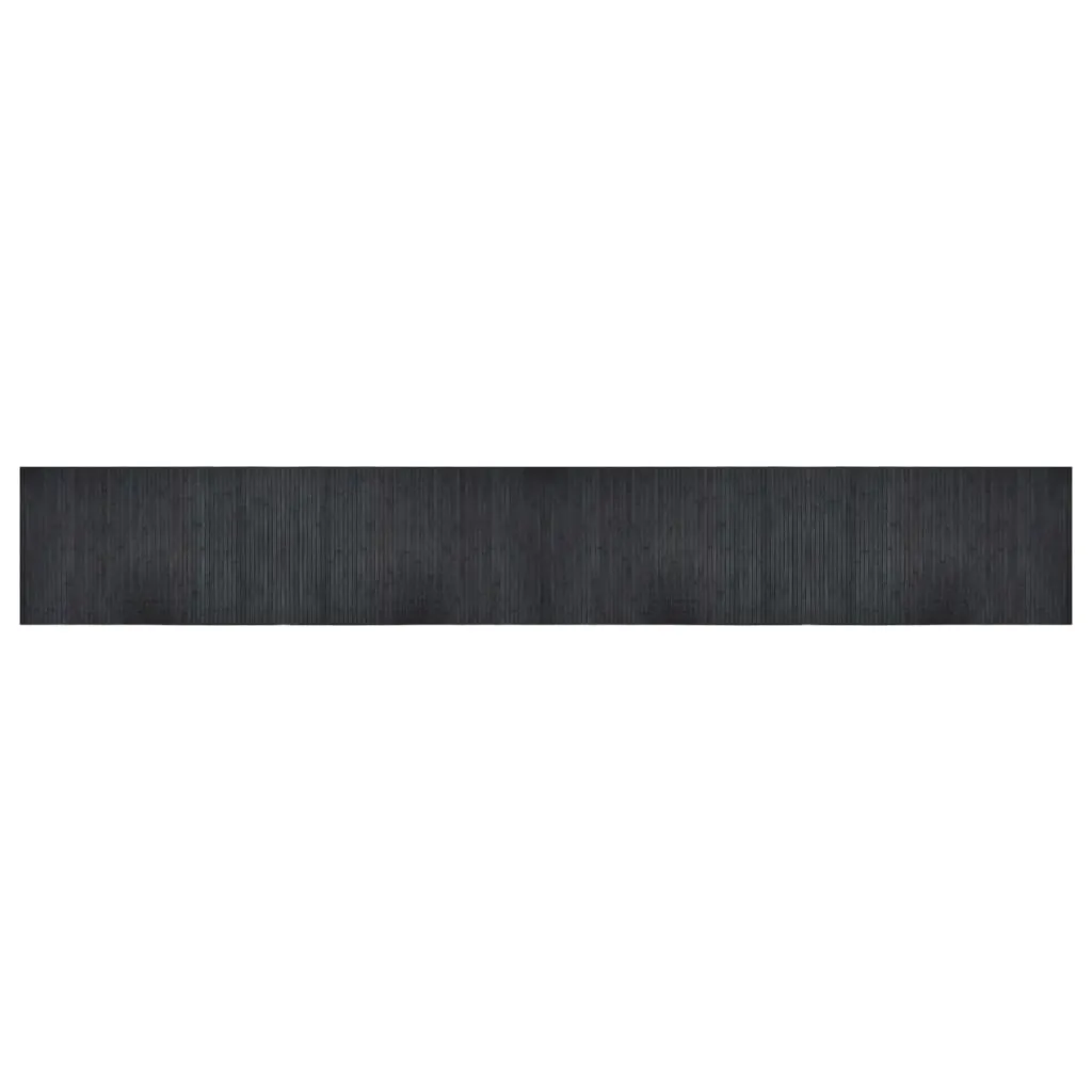 Grand tapis rectangulaire gris en bambou 60x400 cm idéal pour un couloir
