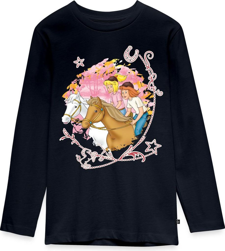 Spreadshirt Bibi Und Tina Wettreiten Im Wald Teenager Premium Langarmshirt, 158/164 (12 Jahre), Navy