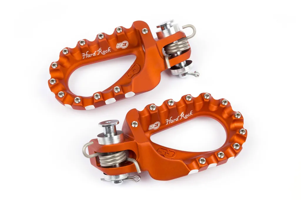 Repose-pieds S3 Hard Rock Enduro en aluminium orange haute résistance