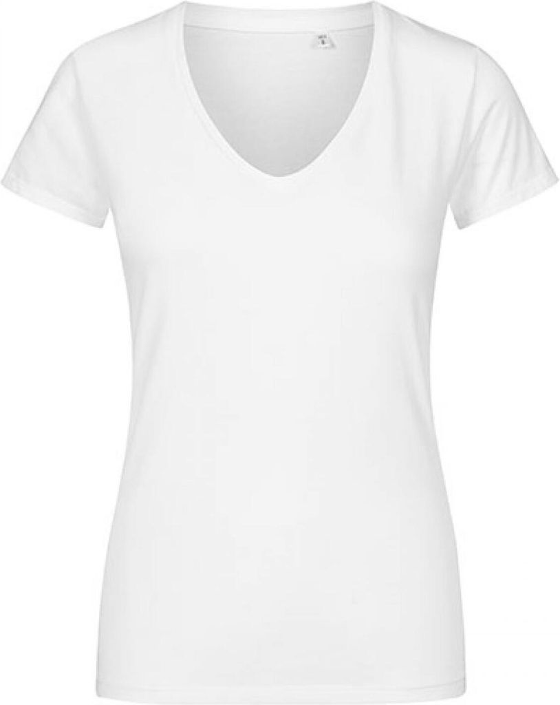 X.O V-Ausschnitt T-Shirt Damen, Weiß, L