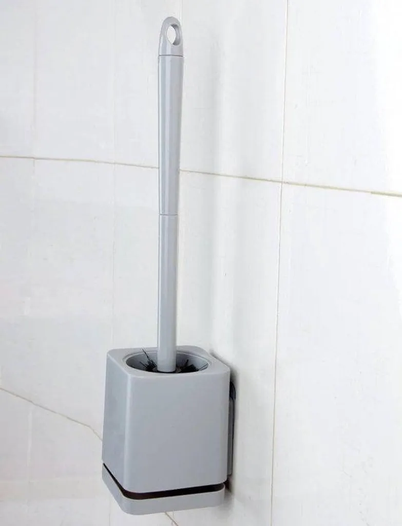 Support papier toilette gris fixation murale facile pour salle de bain