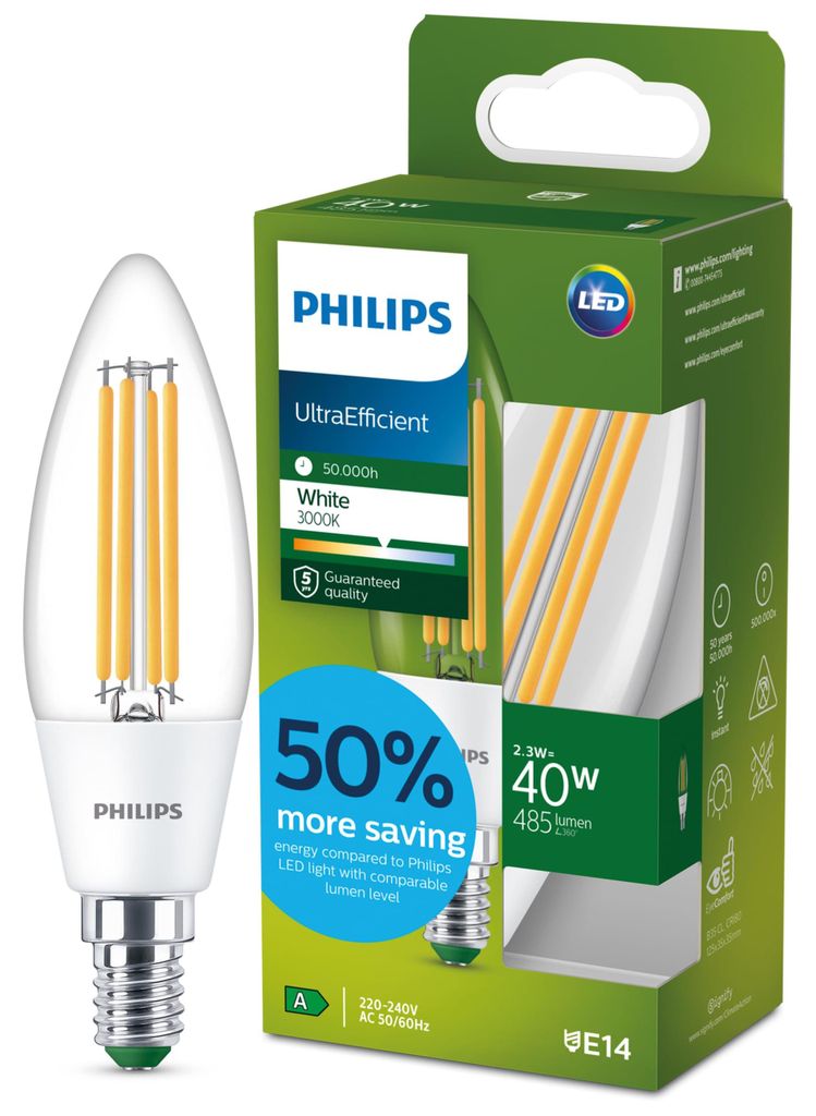 Philips by Signify Philips Candela a filamento trasparente Immagine del prodotto 