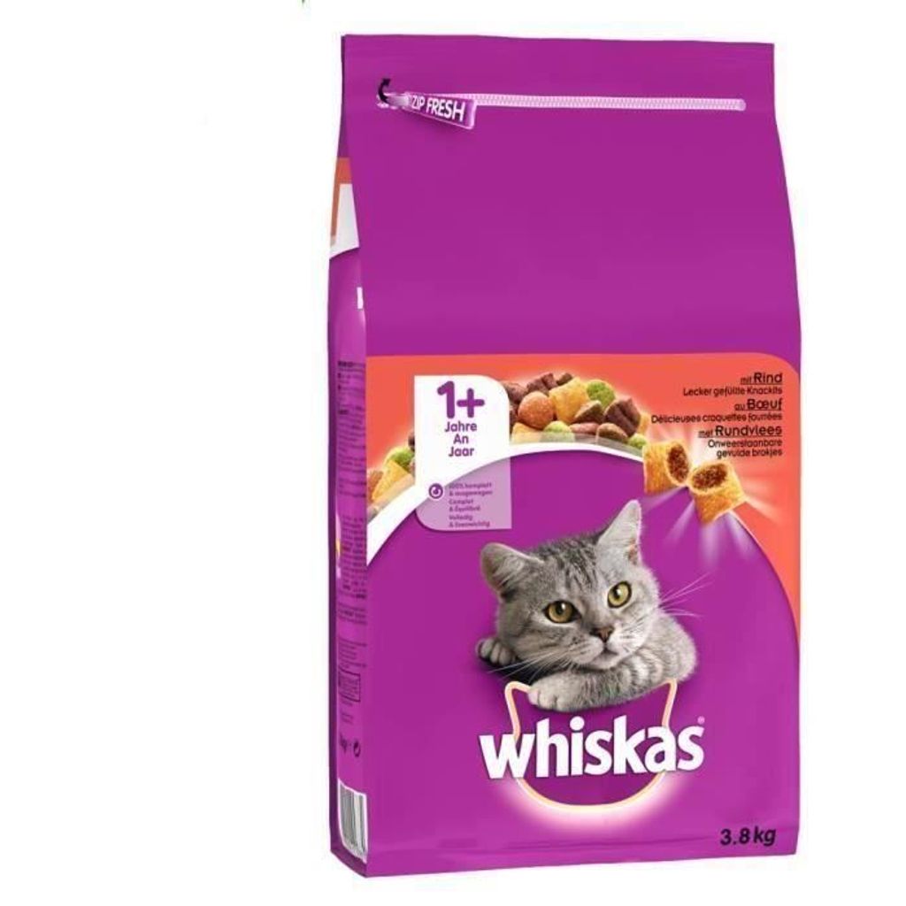 WHISKAS Trocken 1+ Rind 3 x 3,8kg