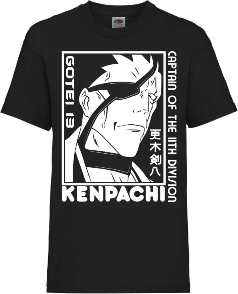 Kinder T-Shirt Bleach Kenpachi Zaraki Kenpachi, 9-11 Jahr - 140 / Schwarz