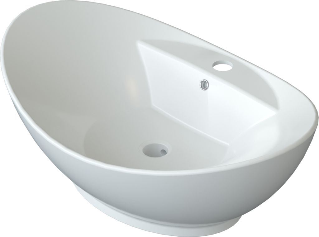 A white ceramic sink on a white background.