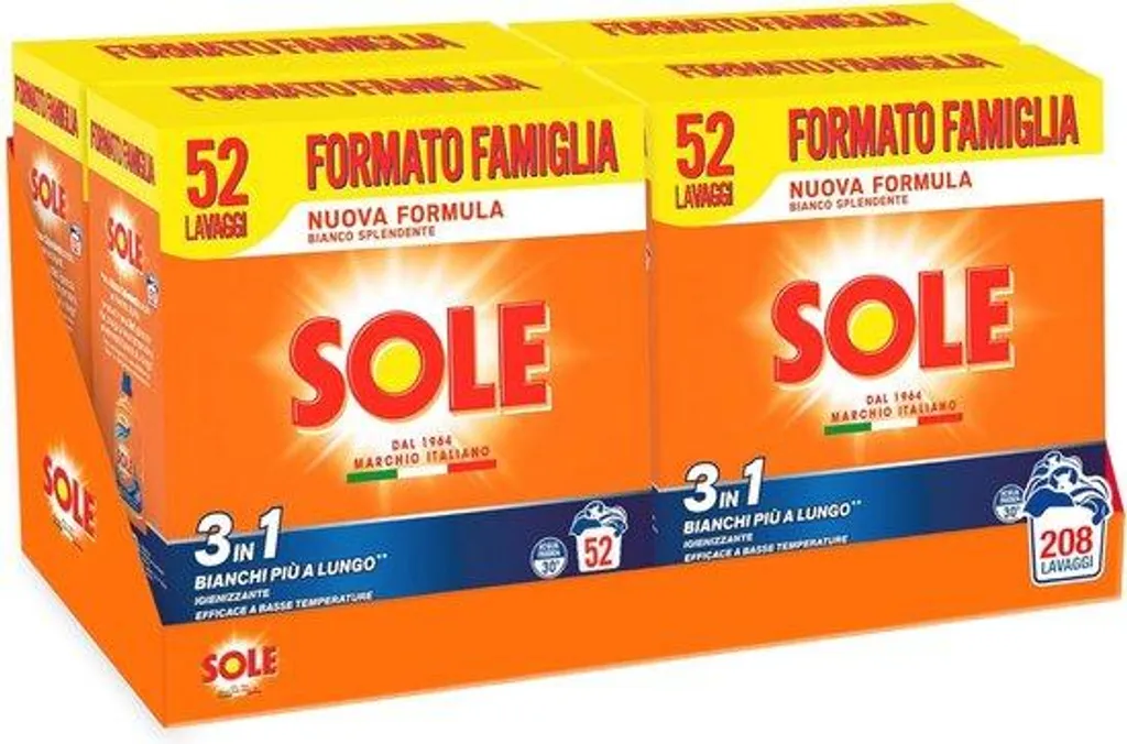 Lessive en poudre au bicarbonate de soude blanc éclatant - Pack 208 doses