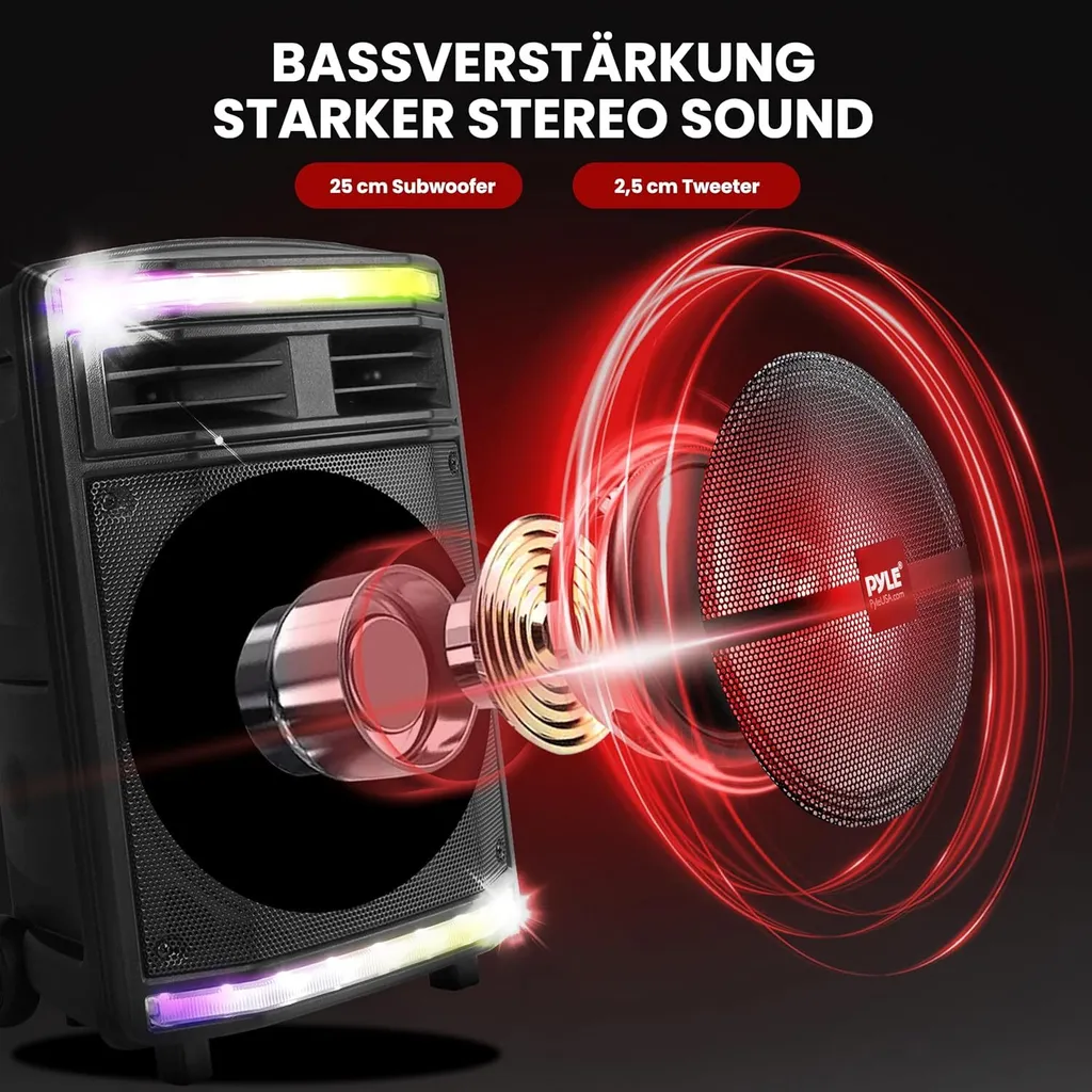 Sistema PA Portatile Pyle 600W: Jukebox Bluetooth e Karaoke per Eventi - 2