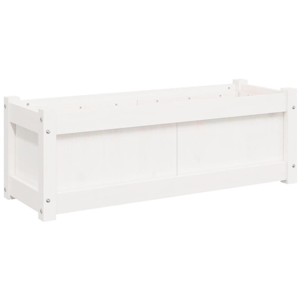 vidaXL Fioriera bianca 90x31x31 cm in legno di pino Immagine del prodotto 