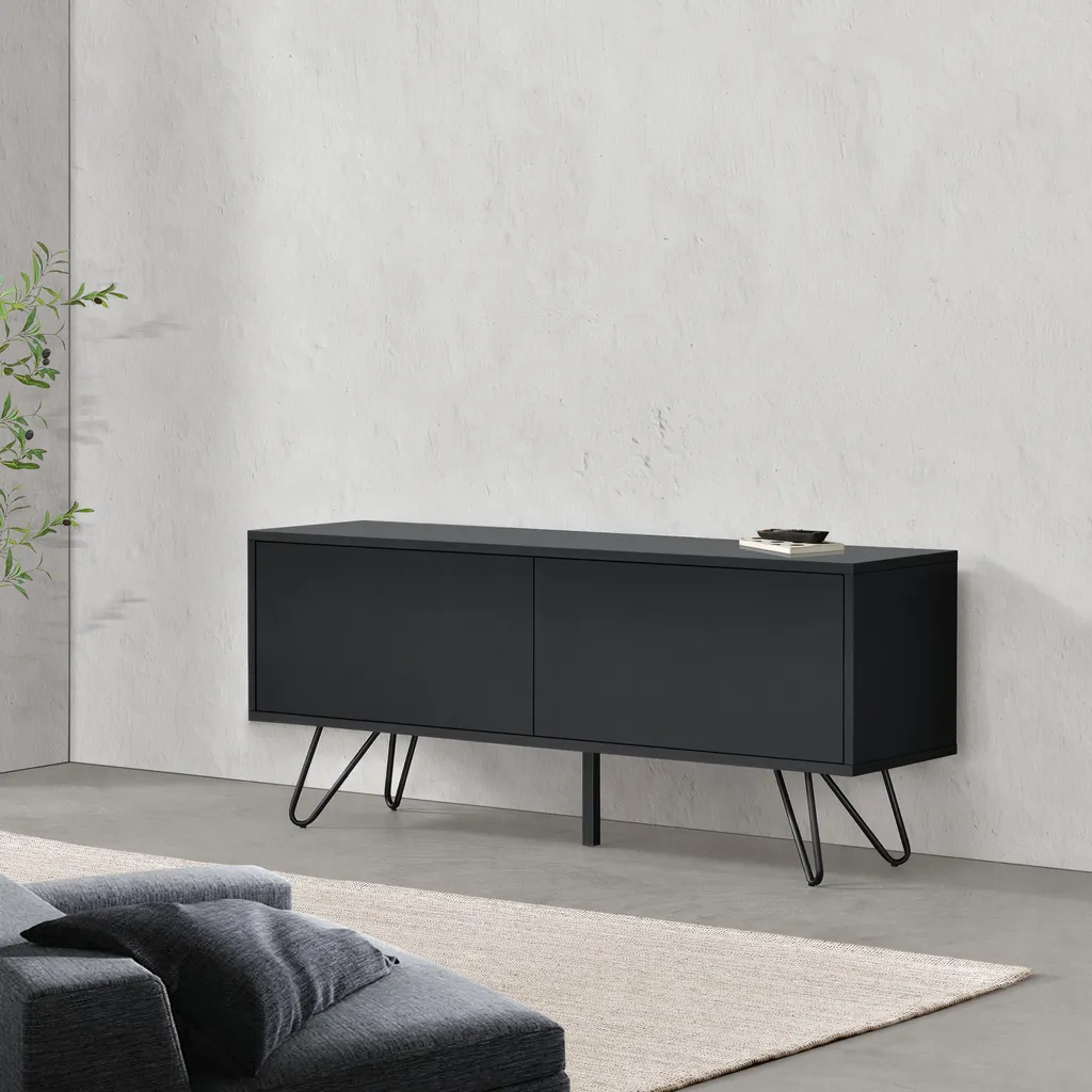 Buffet Bas de Salon Bollebygd pour Rangement Multimédia et Déco