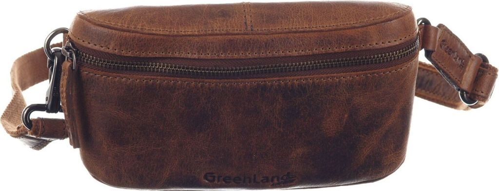 GreenLand Nature Leder Gürteltasche Umhängetasche Montana Belt Bag Brown braun