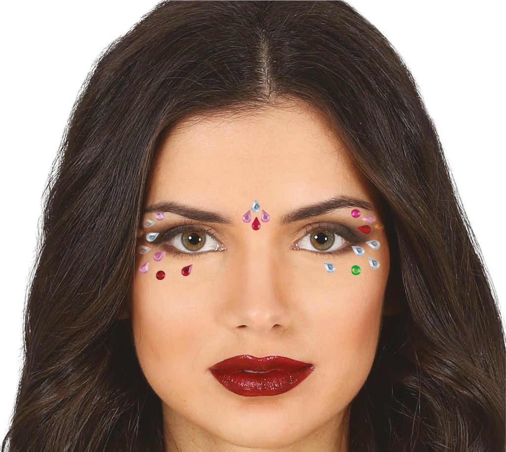 Schmuck Für Gesicht Strasssteine Karneval Party Make Glitzerglanz Dekoration Elegante Aufkleber Glamouröse Gesichtskunst Festliche Verzierungen S...