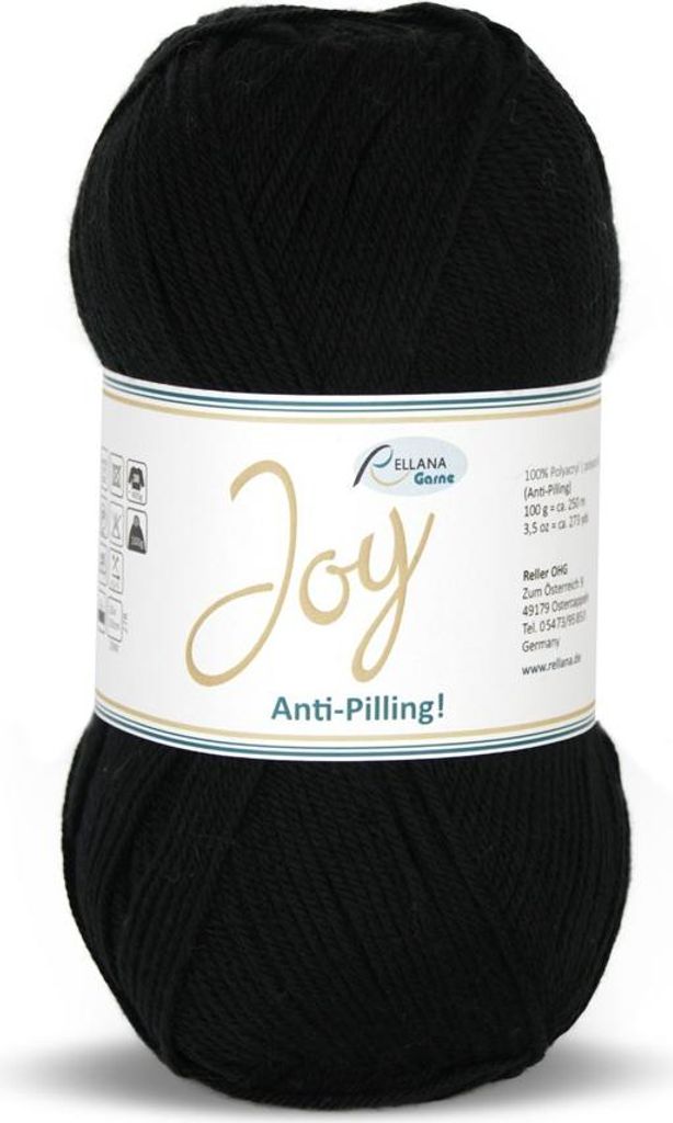 Rellana Joy,100g/250m 100% Polyacryl antipilling weich und pflegeleicht schwarz (2)