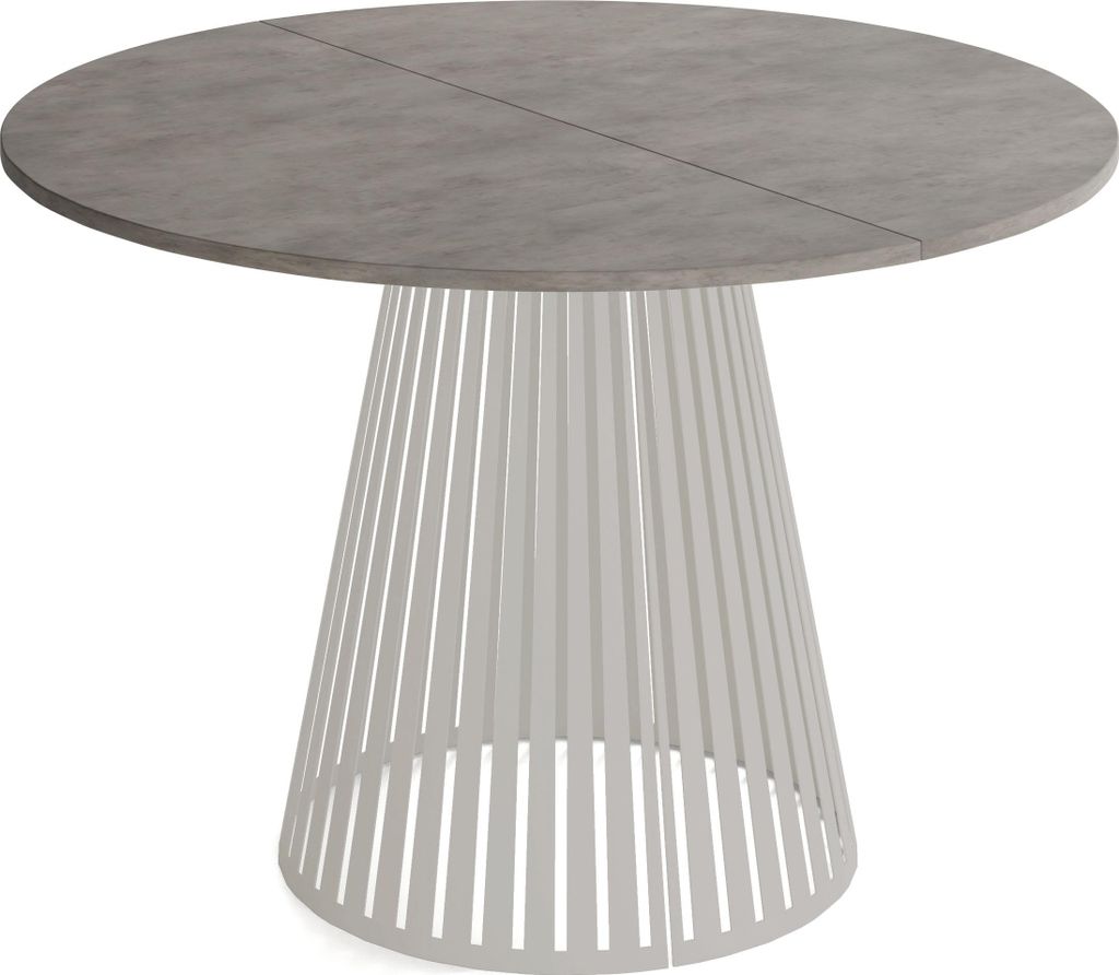 Esstisch Rund Ausziehbar mit Lamellen im Loft-Stil – 120 bis 200 cm – Tisch mit Kaschmir Metallbeinen, Platzsparend für Wohnzimmer oder Esszim...