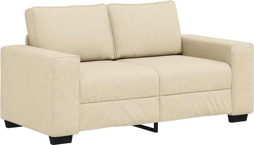 vidaXL 2-Sitzer-Sofa Creme 160x77x82 cm Stoff