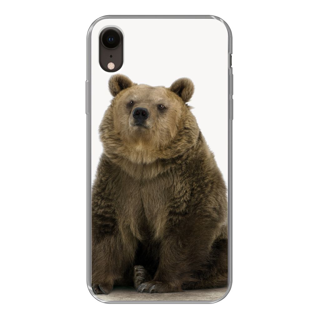 MuchoWow Handyhülle Schutzhülle Hülle für iPhone XR Braunbär - Tiere - Bär - Niedlich - Jungen - Mädchen Silikon Softcase Handy Hülle - S...