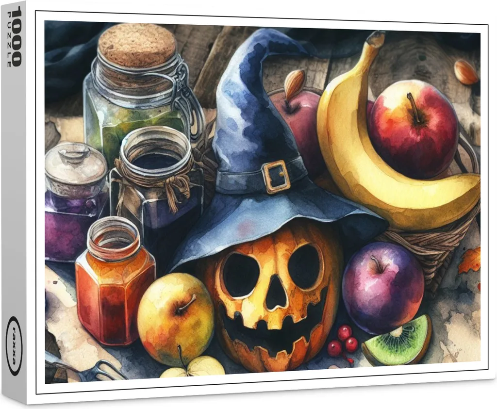 Puzzle 1000 pièces Raxxa Halloween - Découpe de Précision sans Reflets