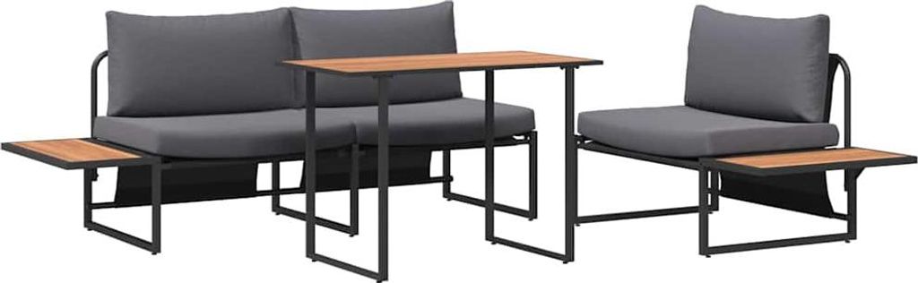 vidaXL Garten Essgruppe 3 pcs Anthrazit Stahl