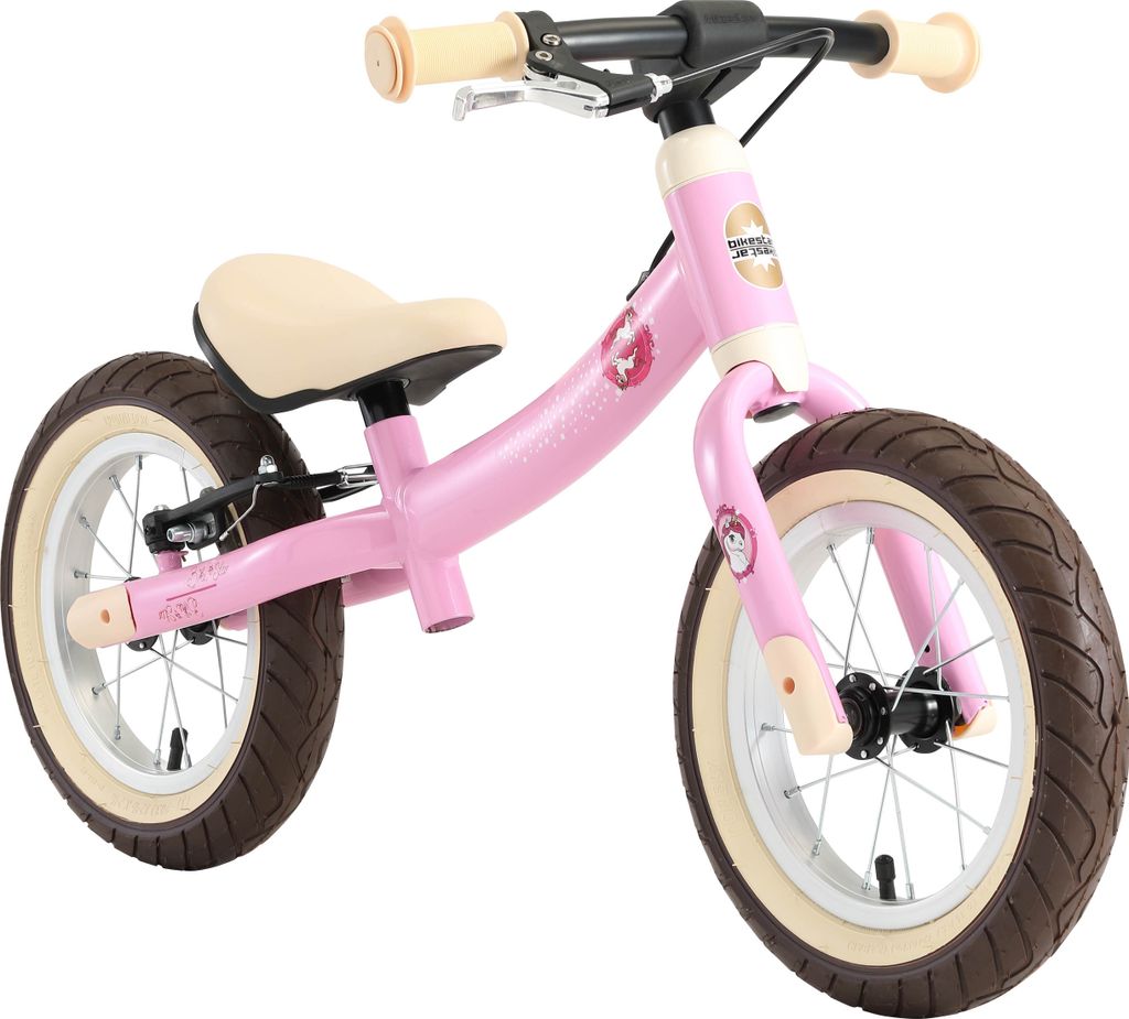 BIKESTAR Mitwachsendes Kinder Laufrad ab 3 - 4 Jahre | 12 Zoll Sport Lauflernrad | Pink Einhorn