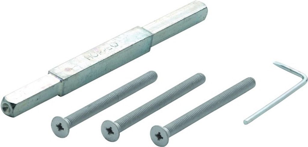 Befestigungsset Türd.77-82mm Schrauben-L.M6x90 verz. VK10mm Stift-L.160mm Hoppe