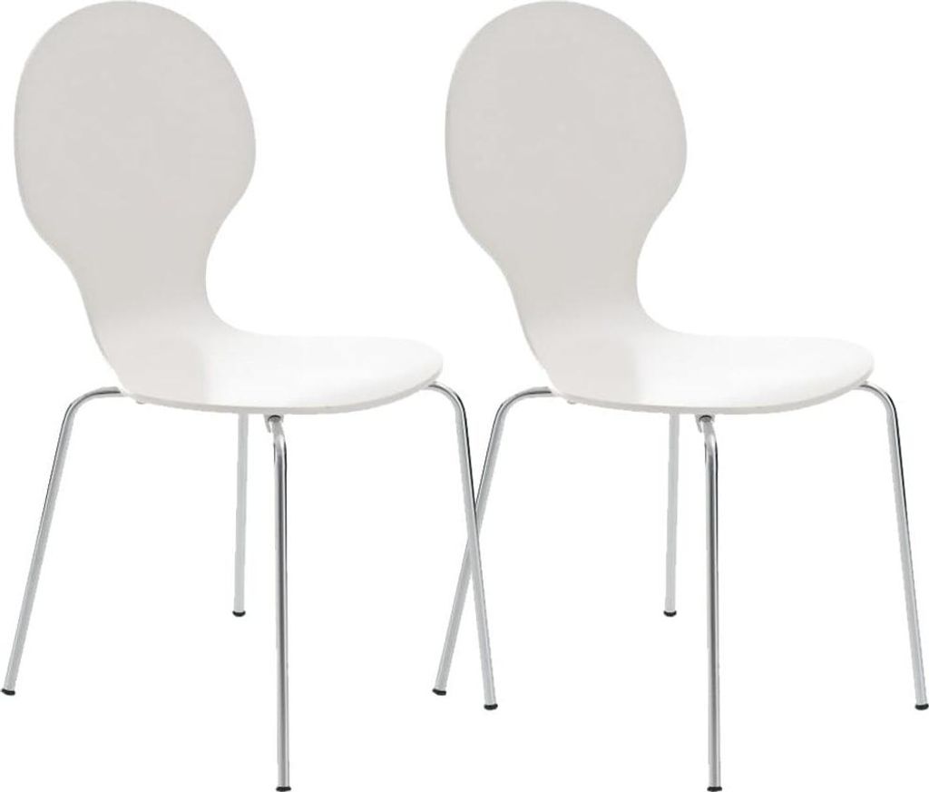 2x stapelbare Besucherstühle – ergonomischer Sitz – platzsparendes Design | Farbe: Weiß