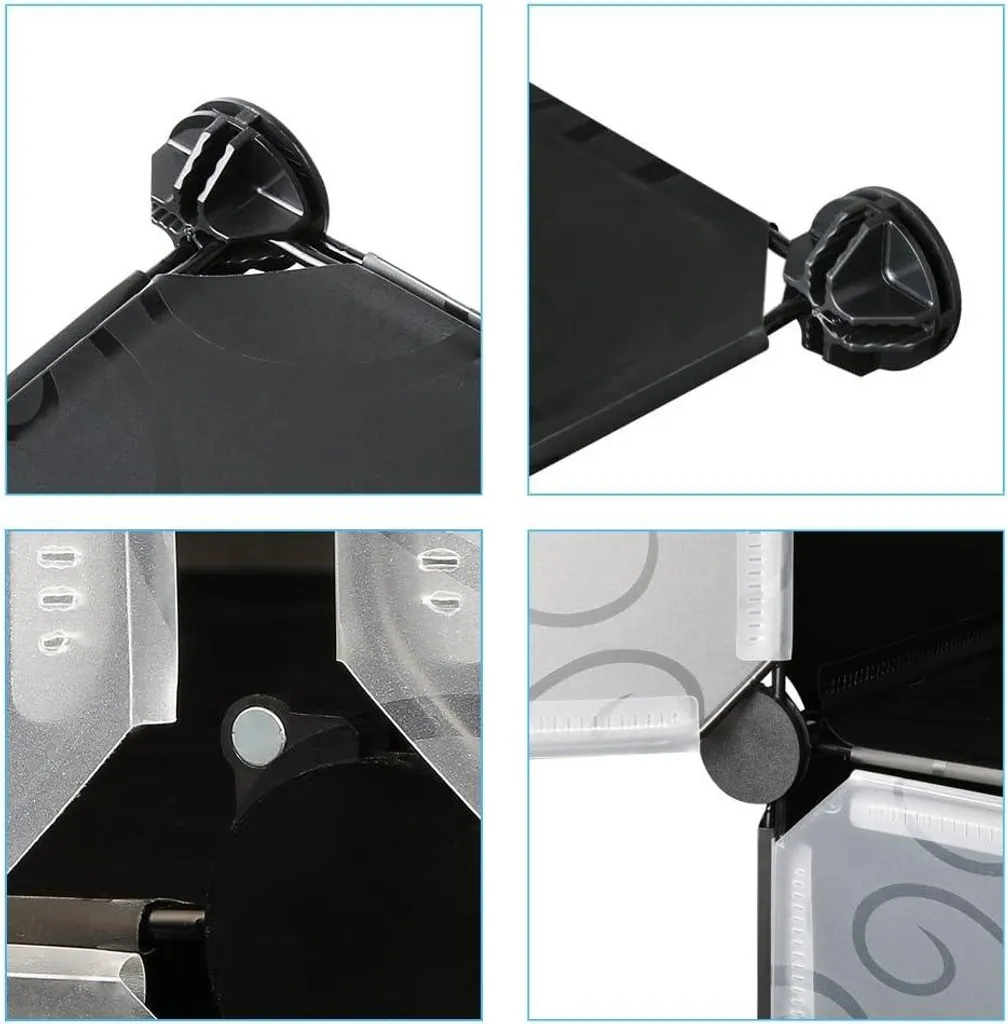 Cube de rangement noir robuste et empilable avec structure renforcée