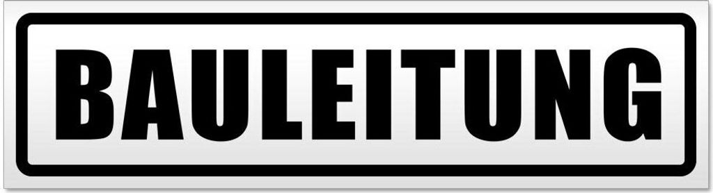 Kiwistar - Autoaufkleber - Schwarz - 20 x 5,3 cm - Bauleitung - Hinweis Aufkleber Sticker für Auto, Kfz, Fahrrad, PKW, LKW