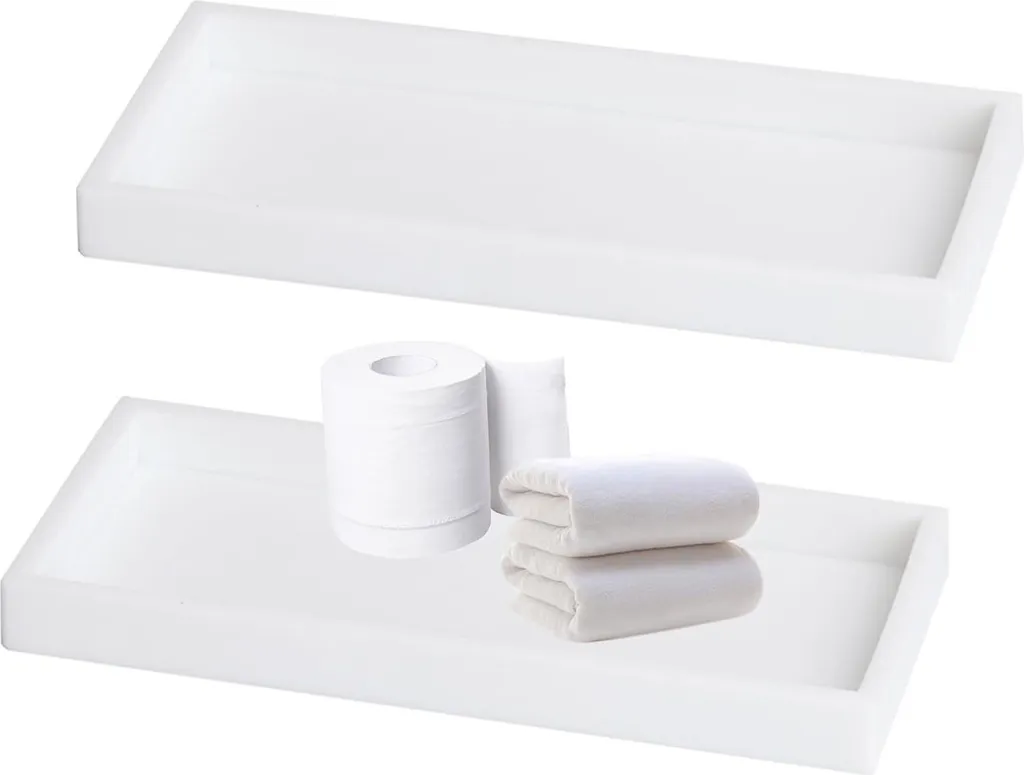 Plateau silicone blanc anti-calcaire et antidérapant pour salle de bain