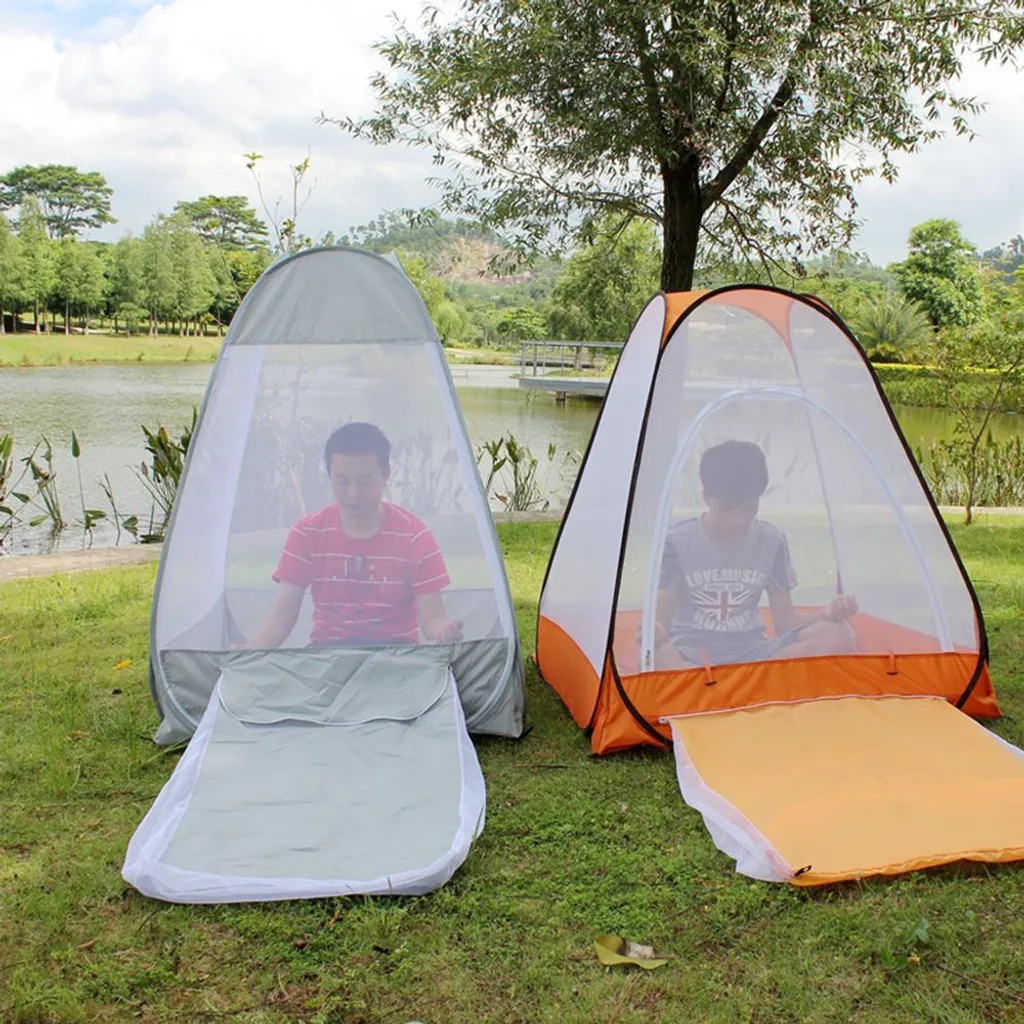 Tente moustiquaire de camping monoplace pour extérieur et jardin XL