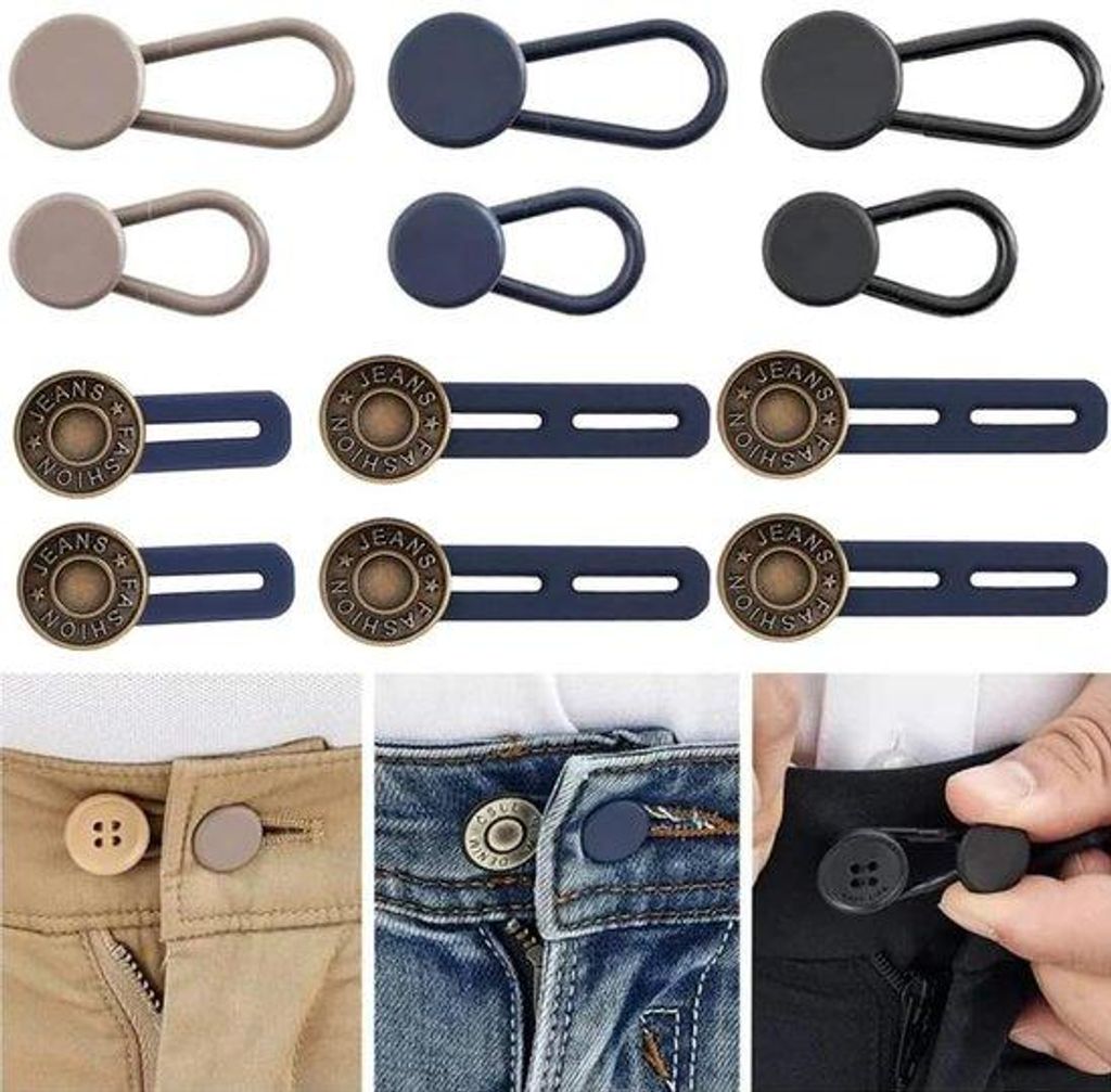 12 Stück Hosenband Verlängerungen, elastisch, für Jeans, Schwangerschaft