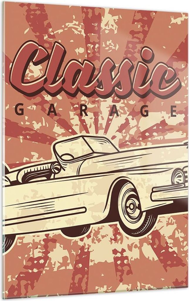 Bilder auf glas - Einteilig - Auto klassisch - 50x70cm - Glasbilder - Wandbilder - Bilder - zum Aufhängen bereit - Wanddekoration aus Glas - Glas ...