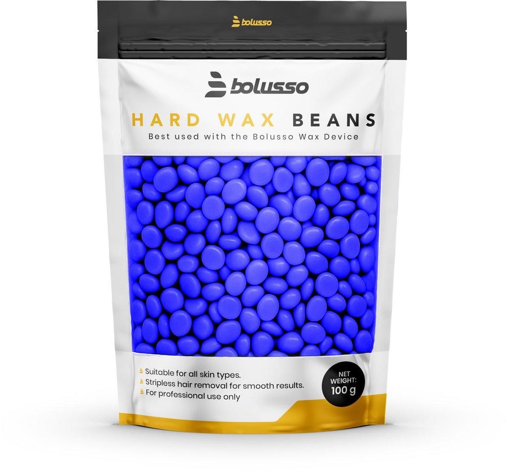 Bolusso Wax Perlen Kamille 100g | Haarentfernung ohne Streifen | Hard Wax Beans für Gesicht, Beine & Bikinizone | Sanfte Enthaarung auch für empf...
