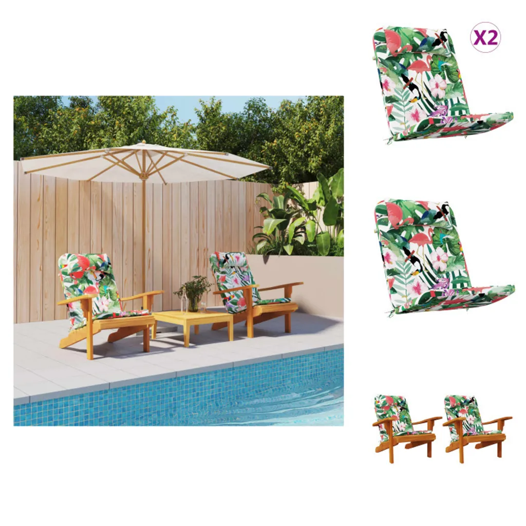 vidaXL Cuscini Adirondack 2 pz. Tessuto Oxford multicolore - Cuscino di seduta