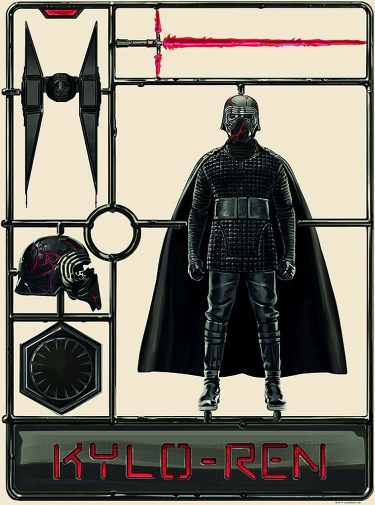 Disney Poster Star Wars Kylo Beige und Schwarz - 611688 - 40 x 50 cm