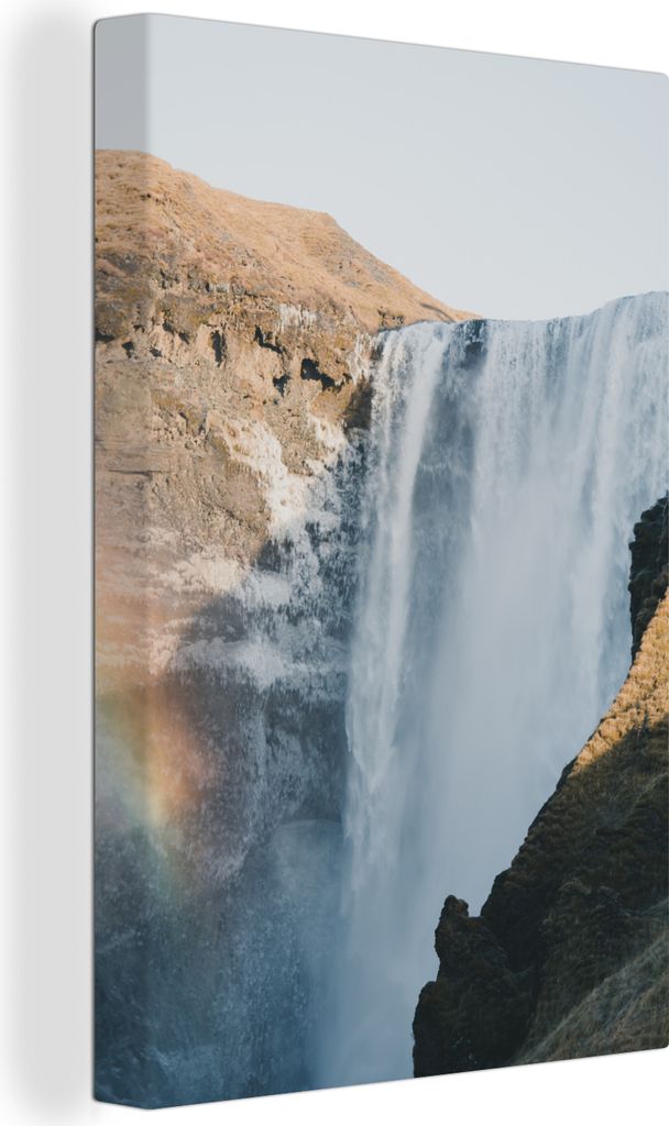 OneMillionCanvasses - Leinwandbilder - 90x140 cm, Wasserfall - Felsen - Natur, Wandbilder Kunstdruck Wanddekoration - Foto auf Leinwand - Gemäld...