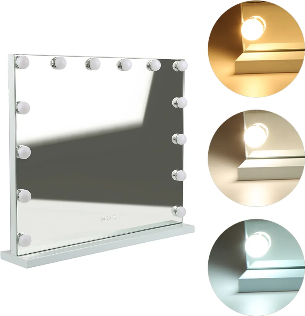 Miroir LED 3 couleurs de lumière 62*52cm pour un maquillage parfait